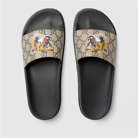 cheap gucci slides tiger|Gucci gg supreme slides.